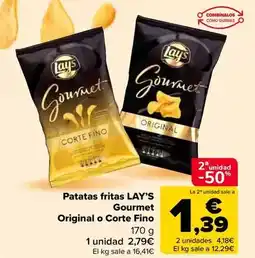 Carrefour Market Lay's - patatas fritas gourmet original o corte fino oferta