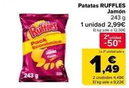 Carrefour Market Ruffles - patatas jamon oferta