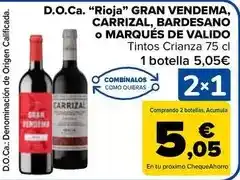 Carrefour Market Origen - d.o.ca. rioja gran vendema, carrizal, bardesano o marqués de valido oferta