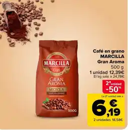 Carrefour Market MARCILLA café en grano gran aroma oferta