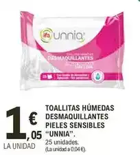 E.Leclerc Ifa unnia - toallitas humedas desmaquillantes pieles sensibles oferta