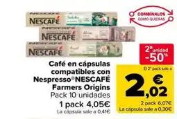 Carrefour Market NESCAFÉ Café en cápsulas compatibles con Nespress Farmers Origins oferta
