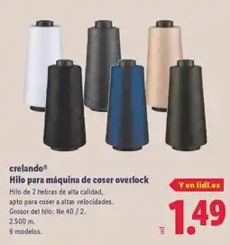 Lidl Crelando - hilo para máquina de coser overlock oferta