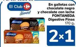 Carrefour Market FONTANEDA En galletas con chocolate negro y chocolate con leche Digestive Finas oferta