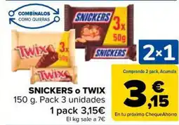 Carrefour Market SNICKERS o TWIX oferta