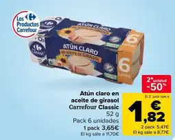 Carrefour Market Atún claro en aceite de girasol Carrefour Classic oferta