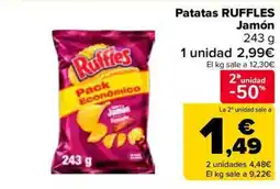 Carrefour Market RUFFLES Patatas Jamón oferta