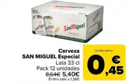 Carrefour Market SAN MIGUEL Cerveza Especial oferta