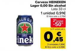 Carrefour Market HEINEKEN Cerveza Lager 0,00 Sin alcohol oferta