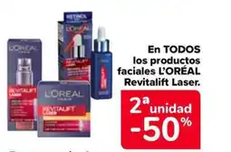 Carrefour Market L'ORÉAL En todos los productos faciales revitalift laser. oferta