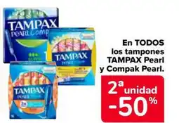 Carrefour Market TAMPAX En todos los tampones pearl y compak pearl. oferta