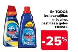 Carrefour Market FINISH En todos los lavavajillas máquina, pastillas y geles oferta
