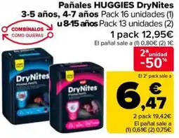 Carrefour Market HUGGIES Pañales DryNites 3-5 años, 4-7 años oferta