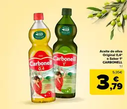Carrefour Market CARBONELLAceite de oliva Original 0,4° o Sabor 1° oferta
