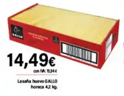 Cash Ifa GALLO Lasaña huevo horeca oferta