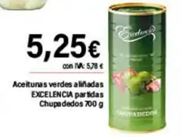 Cash Ifa EXCELENCIA Aceitunas verdes aliñada partidas Chupa dedos oferta