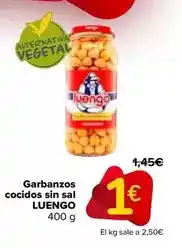 Carrefour Market Luengo - garbanzos cocidos sin sal oferta