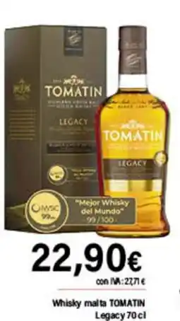 Cash Ifa TOMATIN Whisky malta Legacy oferta
