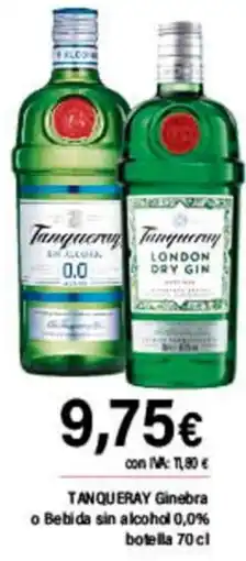 Cash Ifa TANQUERAY Ginebra o Bebida sin alcohol 0,0% oferta