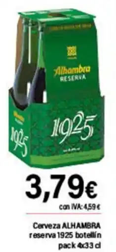 Cash Ifa ALHAMBRA Cerveza reserva 1925 botellin oferta