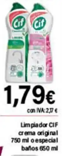 Cash Ifa CIF Limpiador crema original o especial baños oferta