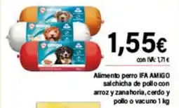 Cash Ifa IFA AMIGO Alimento perro salchicha de pollo con arroz y zanahoria, cerdo y pollo o vacuno oferta