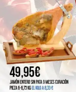 Claudio Jamón entero sin pata 9 meses curación pieza 6 oferta