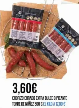 Claudio Chorizo curado extra dulce o picante torre de núñez oferta