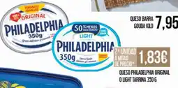 Claudio PHILADELPHIA Queso original o light tarrina oferta