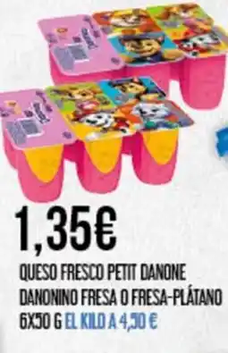 Claudio Queso fresco petit danone danonino fresa o fresa-plátano oferta