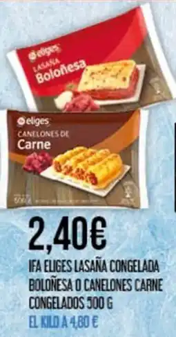 Claudio IFA ELIGES Lasaña congelada bolonesa o canelones carne congelados oferta