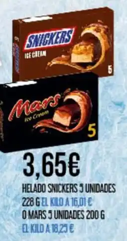 Claudio SNICKERS MARS Helado oferta