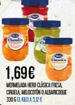 Claudio HERO Mermelada clásica fresa, ciruela, melocotón o albaricoque oferta
