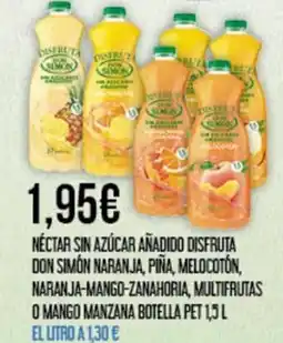 Claudio DON SIMÓN Nectar sin azúcar añadido disfruta naranja, piña, melocotón, naranja-mango-zanahoria, multifrutas o mango manzana oferta