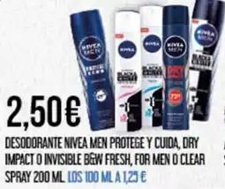 Claudio NIVEA MEN Desodorante protege y cuida, dry impact o invisible b&w fresh, for men o clear spray oferta