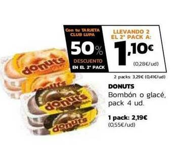 Supermercados Lupa Donuts Bombón O Glacé oferta