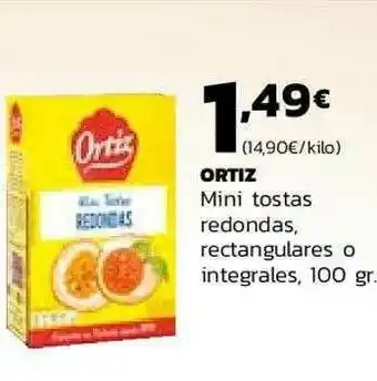 Supermercados Lupa Ortiz Mini Tostas Redondas Rectangulares O Integrales oferta