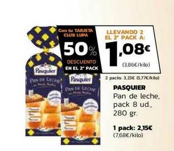 Supermercados Lupa Pasquier Pan De Leche oferta