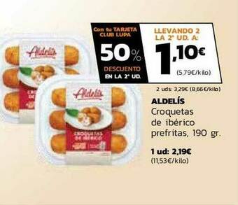 Supermercados Lupa Aldelís Croquetas De Ibérico Prefritas oferta