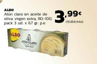 Supermercados Lupa Albo Atún Claro En Aceite De Oliva Virgen Extra Ro-100 oferta