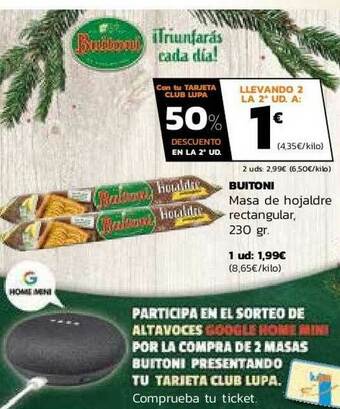Supermercados Lupa Buitoni Masa De Hojaldre Rectangular oferta