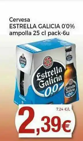 Keisy Cervesa Estrella Galicia 0'0% Ampolla 25 Cl oferta