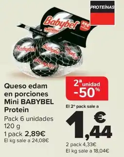Carrefour BABYBEL Queso edam en porciones Mini Protein oferta