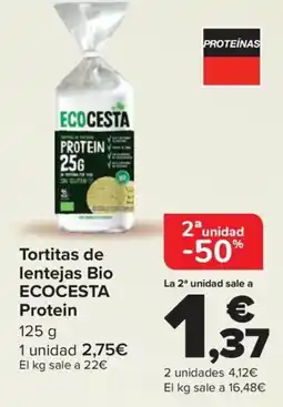 Carrefour ECOCESTA Tortitas de lentejas Bio Protein oferta