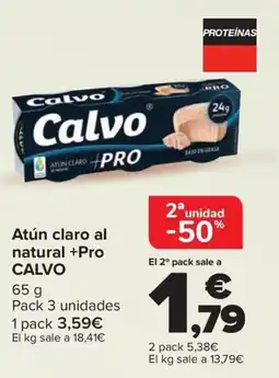 Carrefour CALVO Atún claro al natural +Pro oferta