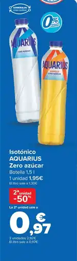 Carrefour AQUARIUS Isotónico Zero azúcar oferta