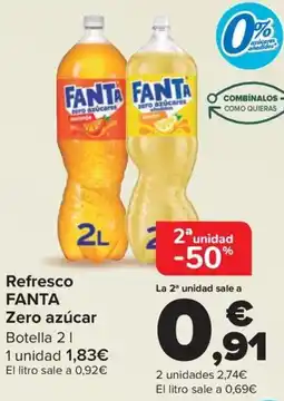 Carrefour FANTA Refresco Zero azúcar oferta