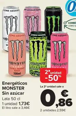 Carrefour MONSTER Energéticos Sin azúcar oferta