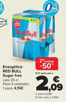 Carrefour RED BULL Energético Sugar free oferta