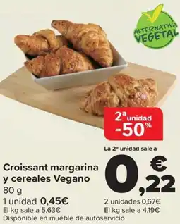 Carrefour Croissant margarina y cereales Vegano oferta